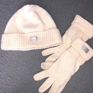 Coach Rabbit Fur and Cashmere Hat and Glove Set